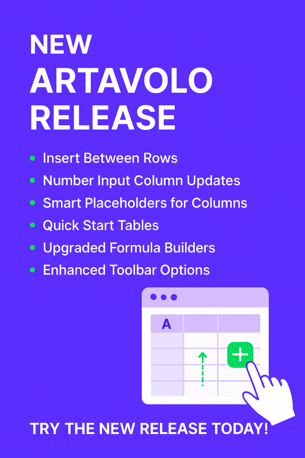 New Artavolo Release is Here!